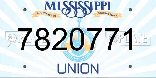 7820771 Mississippi License Plate