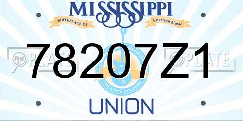 78207Z1 Mississippi License Plate