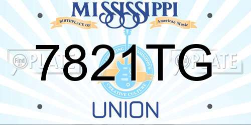 7821TG Mississippi License Plate