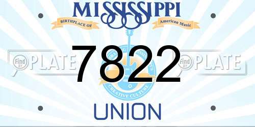7822 Mississippi License Plate