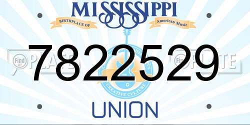 7822529 Mississippi License Plate