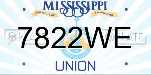 7822WE Mississippi License Plate
