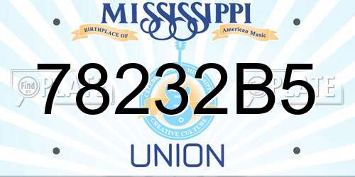 78232B5 Mississippi License Plate