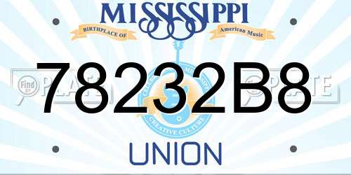 78232B8 Mississippi License Plate