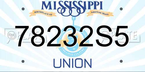 78232S5 Mississippi License Plate