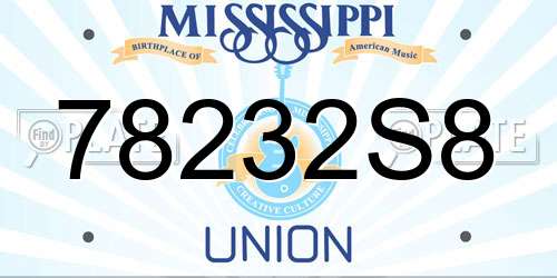 78232S8 Mississippi License Plate
