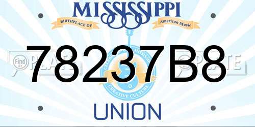 78237B8 Mississippi License Plate