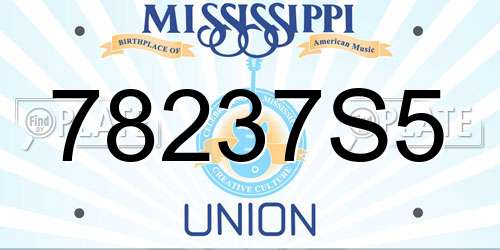 78237S5 Mississippi License Plate