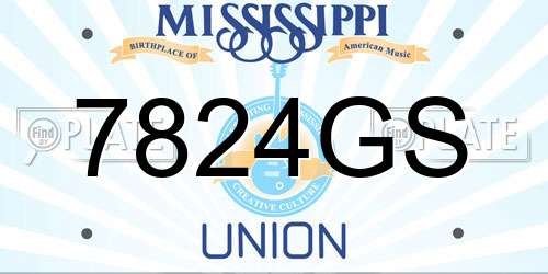 7824GS Mississippi License Plate