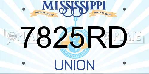 7825RD Mississippi License Plate