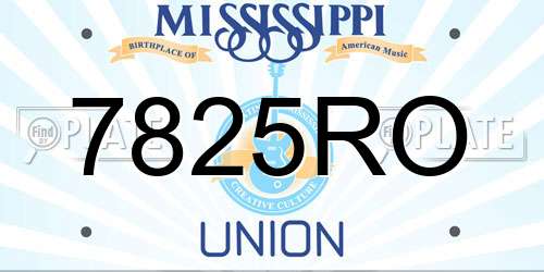 7825RO Mississippi License Plate