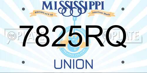 7825RQ Mississippi License Plate