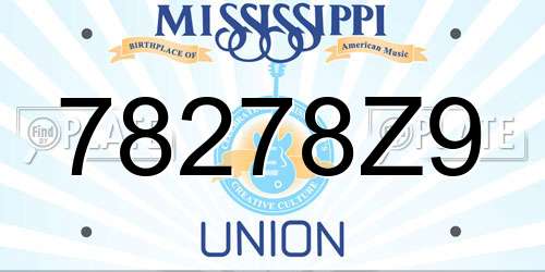 78278Z9 Mississippi License Plate