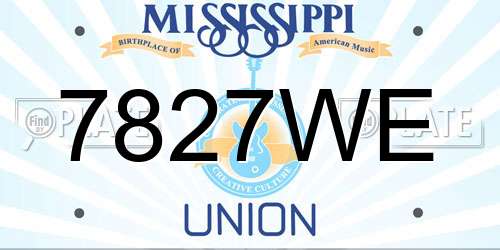7827WE Mississippi License Plate