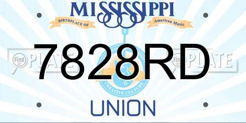7828RD Mississippi License Plate