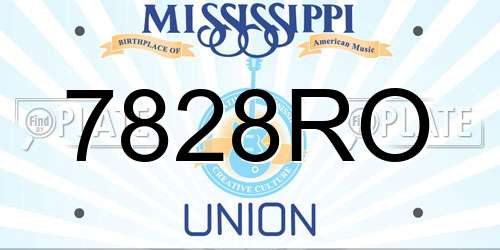 7828RO Mississippi License Plate