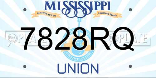 7828RQ Mississippi License Plate