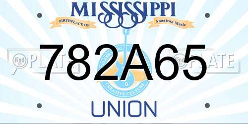 782A65 Mississippi License Plate