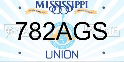 782AGS Mississippi License Plate