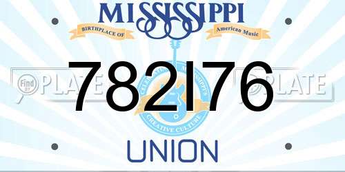 782I76 Mississippi License Plate
