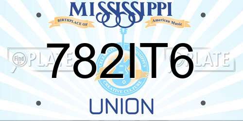 782IT6 Mississippi License Plate