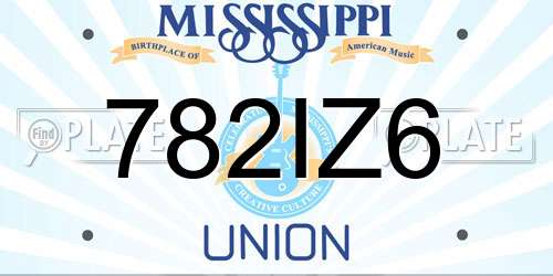 782IZ6 Mississippi License Plate