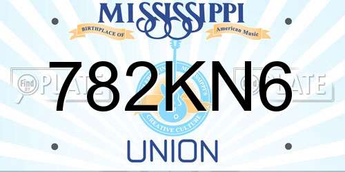 782KN6 Mississippi License Plate
