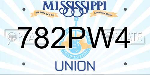 782PW4 Mississippi License Plate