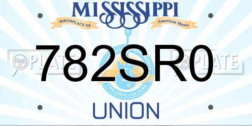 782SR0 Mississippi License Plate