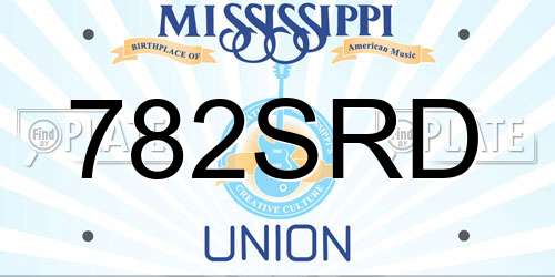 782SRD Mississippi License Plate