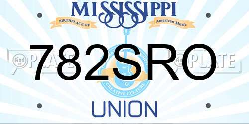 782SRO Mississippi License Plate