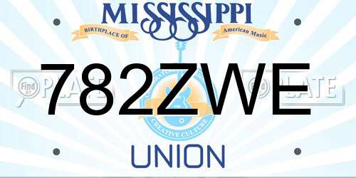 782ZWE Mississippi License Plate