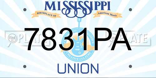 7831PA Mississippi License Plate