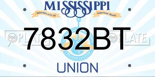 7832BT Mississippi License Plate