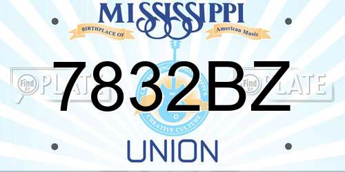 7832BZ Mississippi License Plate