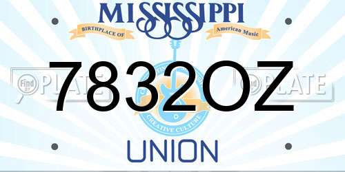 7832OZ Mississippi License Plate