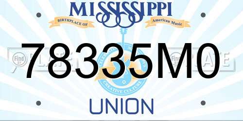 78335M0 Mississippi License Plate