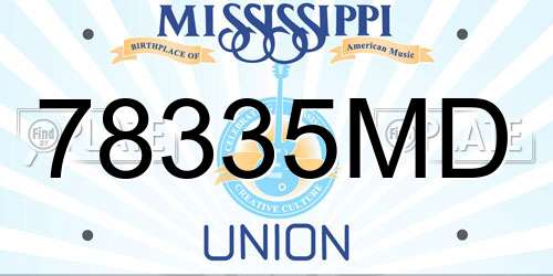 78335MD Mississippi License Plate