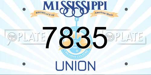 7835 Mississippi License Plate