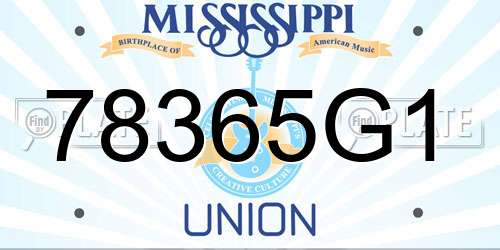 78365G1 Mississippi License Plate