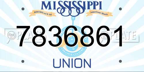 7836861 Mississippi License Plate