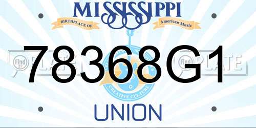 78368G1 Mississippi License Plate