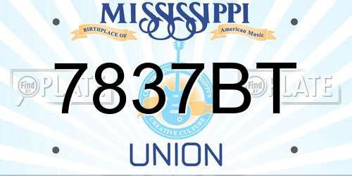7837BT Mississippi License Plate