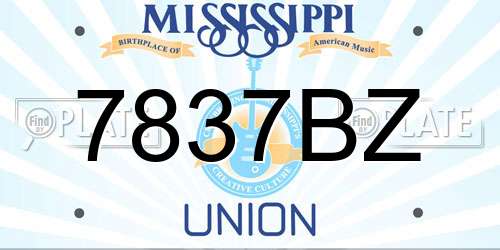 7837BZ Mississippi License Plate