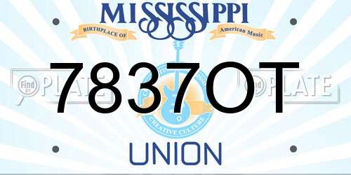 7837OT Mississippi License Plate