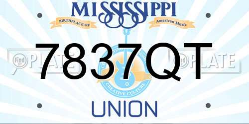 7837QT Mississippi License Plate