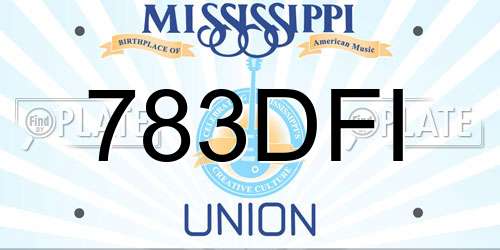 783DFI Mississippi License Plate