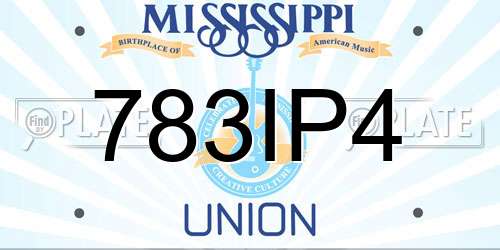 783IP4 Mississippi License Plate