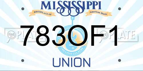 783OF1 Mississippi License Plate