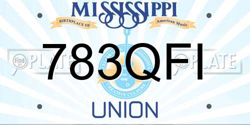 783QFI Mississippi License Plate